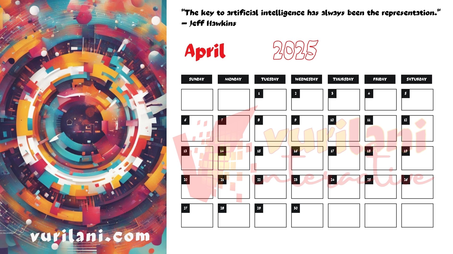 vurilani-2025calendar-apr Vurilani-2025Calendar-Apr Free 2025 Calendar