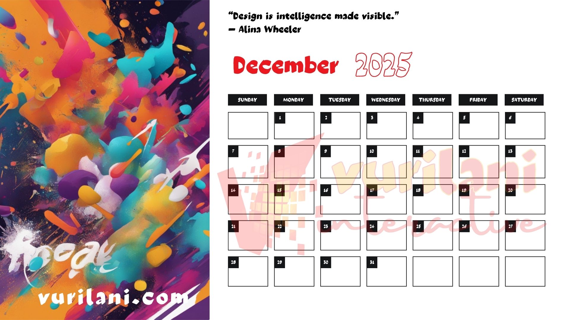 vurilani-2025calendar-dec Vurilani-2025Calendar-Dec Free 2025 Calendar