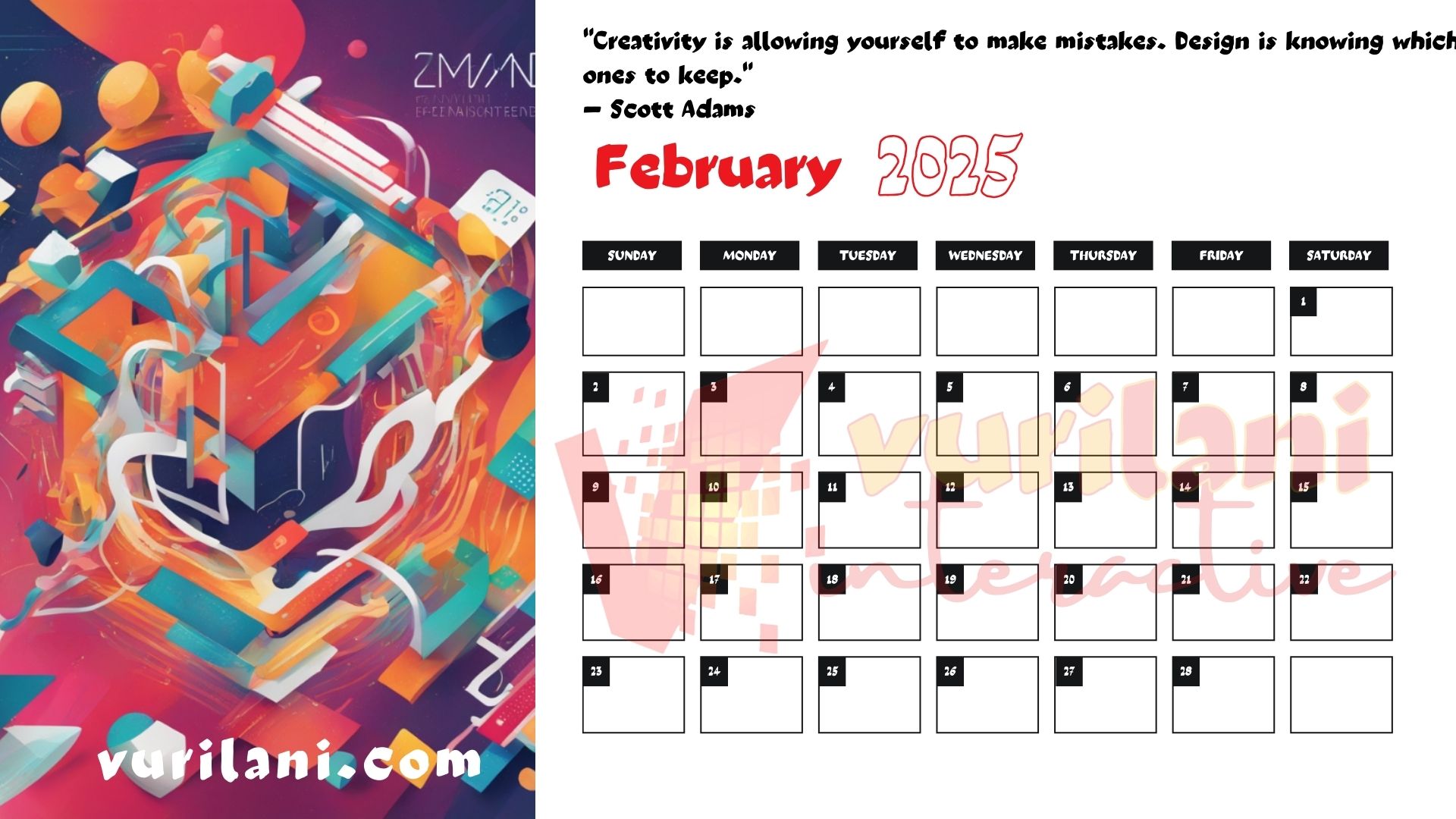 vurilani-2025calendar-feb Vurilani-2025Calendar-Feb Free 2025 Calendar