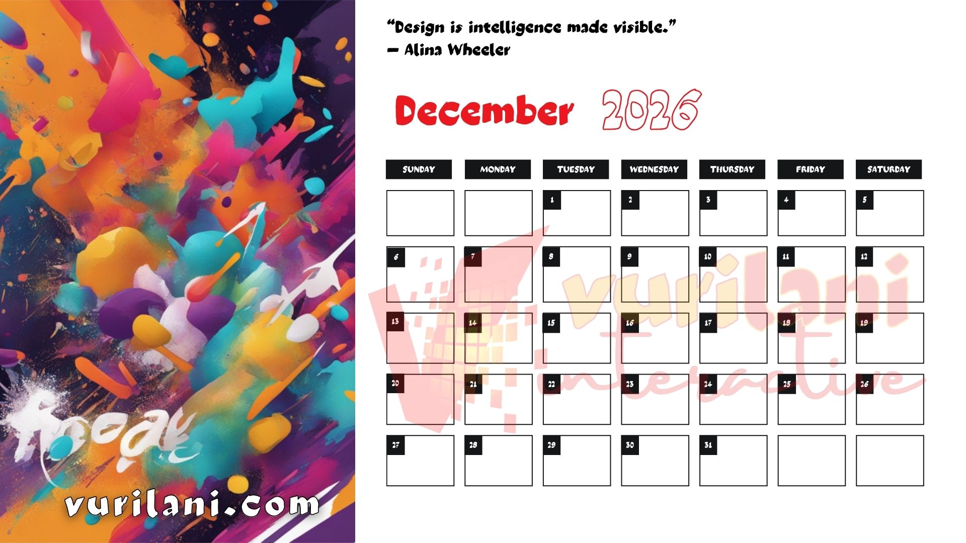 vurilani-2026calendar-dec Your Free Vurilani 2026 Calendar - December