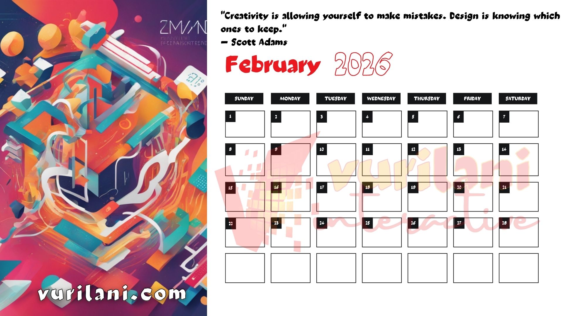 vurilani-2026calendar-feb Your Free Vurilani 2026 Calendar - February