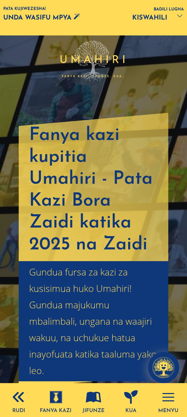 Umahiri Work In Swahili